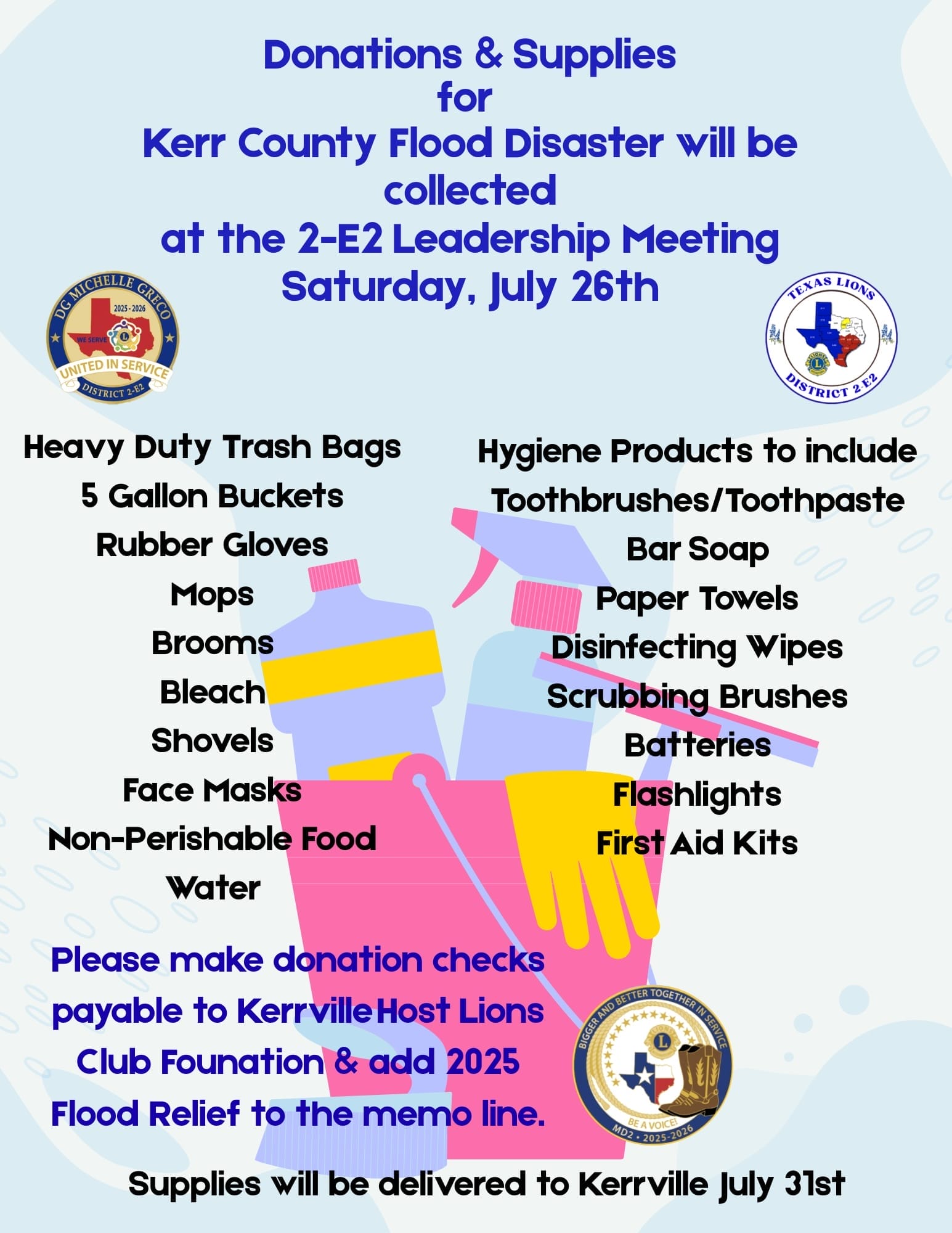 Kerrville flood relief Lions of Texas