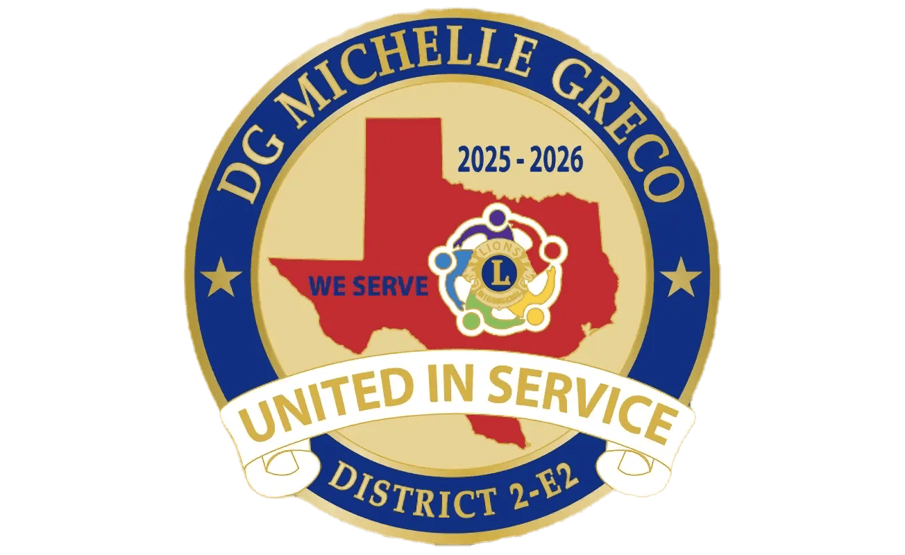 Logo: Lions District 2-E2 DG Michelle Greco Pin (Wide) District 2-E2 4th Leadership Meeting and Convention