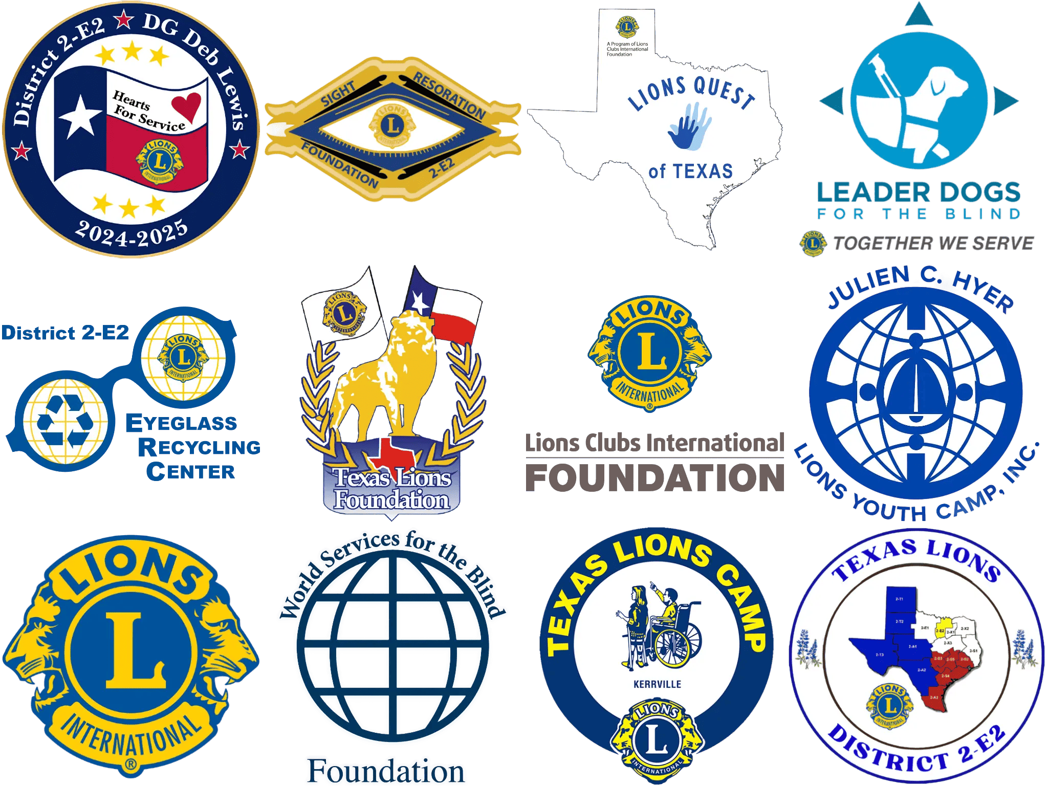 LOGO: Texas Lions District 2-E2 Charitable Entities District Charities
